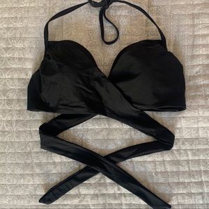 Victoria’s Secret Wrap Halter Bikini Top in Black